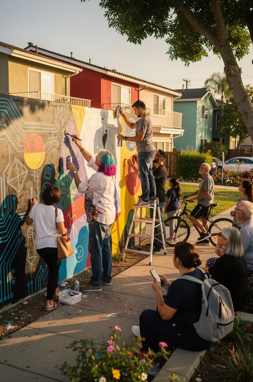 Drone delivering a package to a suburban home, illustrating advancements in urban logistics and convenience